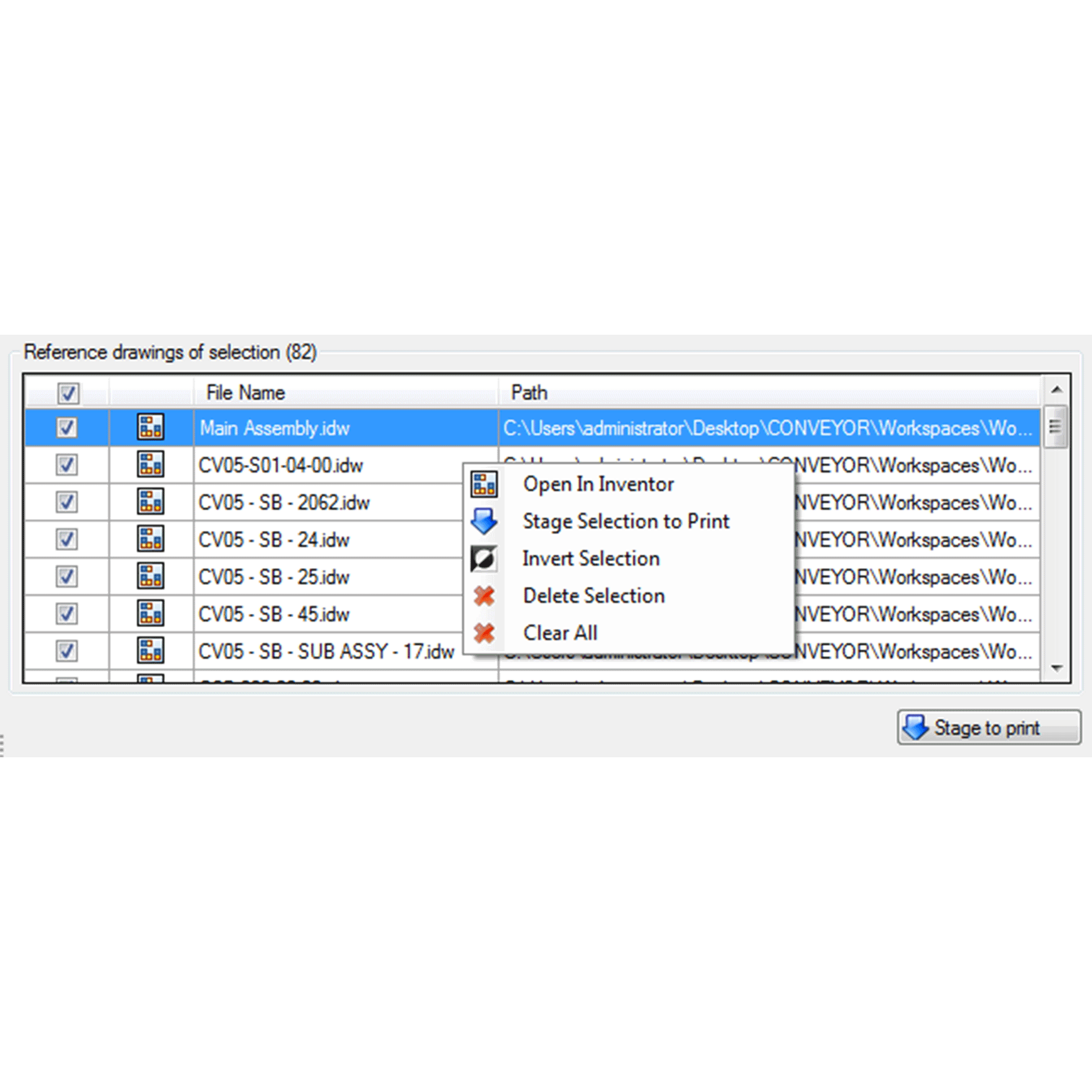 Inventor Print Manager