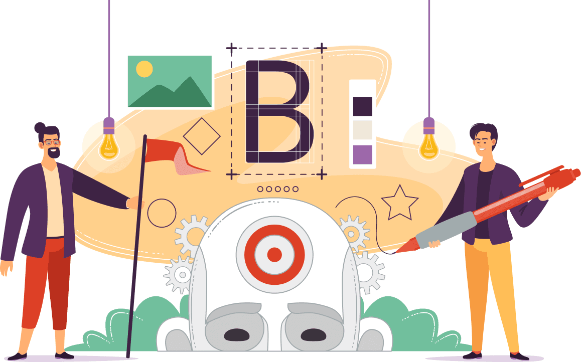 Strategic Branding & Identity Illustration representing strategic branding and identity design