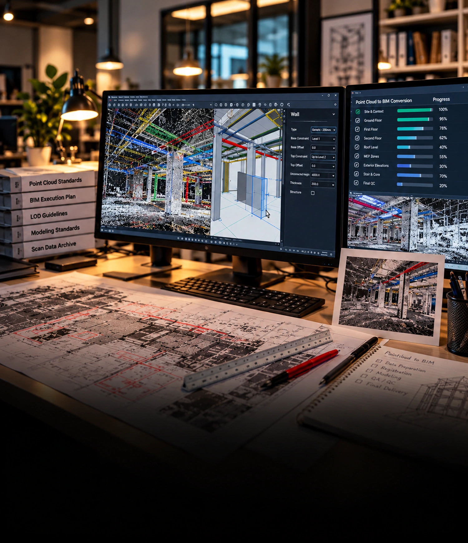 Services de conversion de nuages de points vers BIM Services de conversion de nuages de points vers BIM