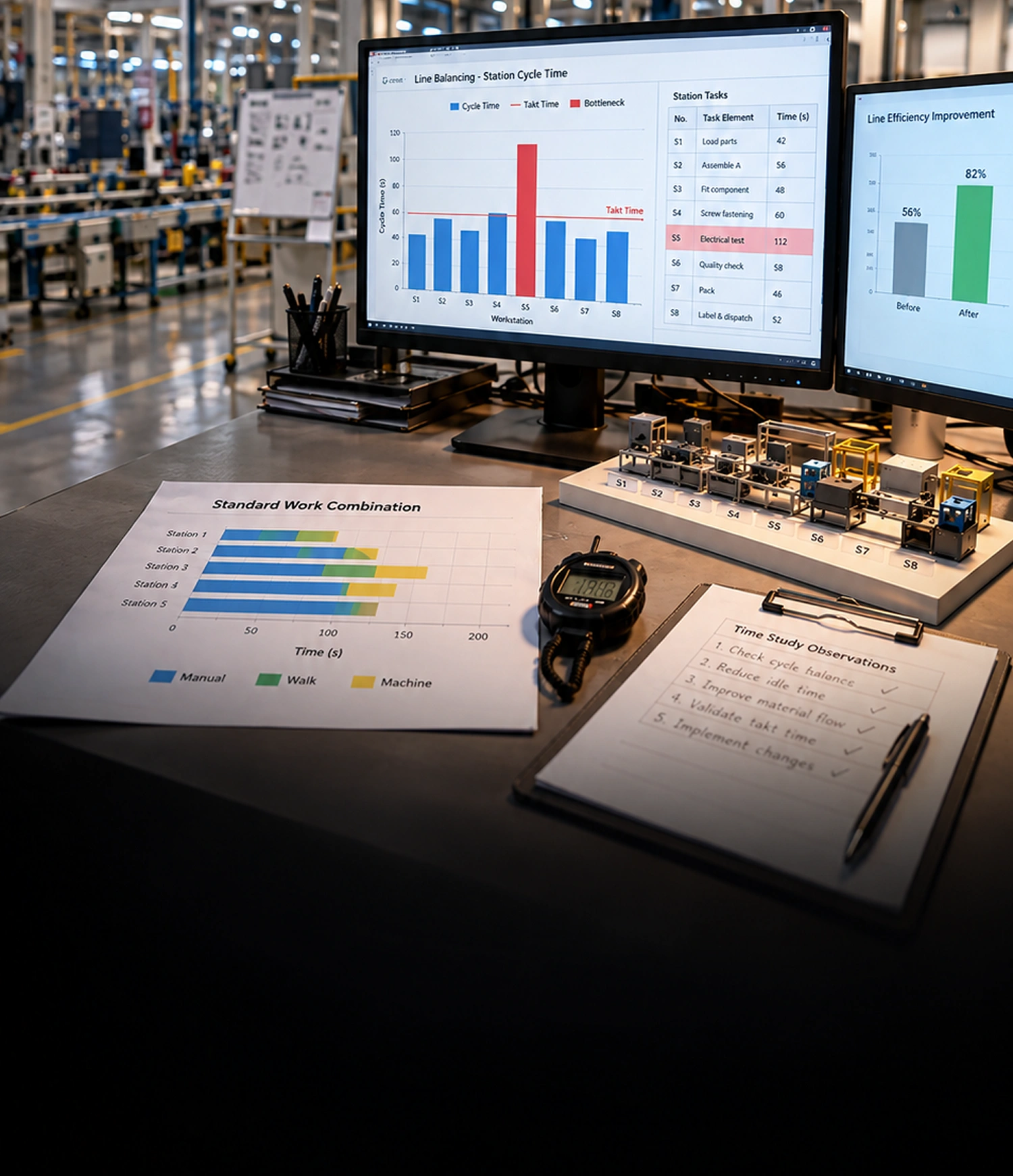 Services d'équilibrage et d'efficacité des lignes de production Services d'équilibrage et d'efficacité des lignes de production