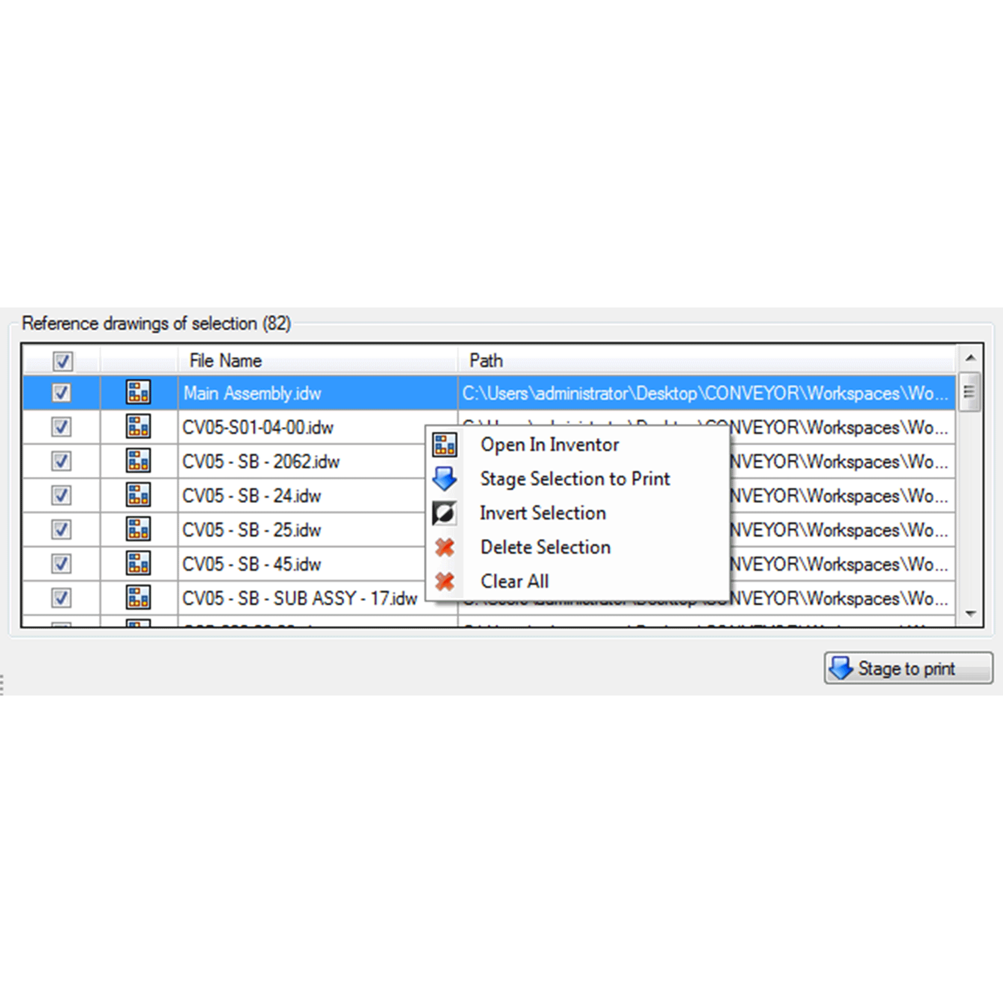 Inventor Print Manager