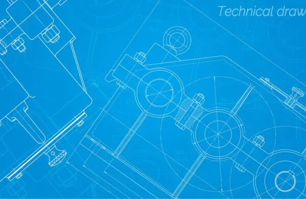 Vector illustration showing technical drawing for engineering background